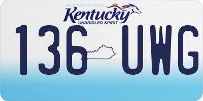 KY license plate 136UWG