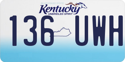 KY license plate 136UWH
