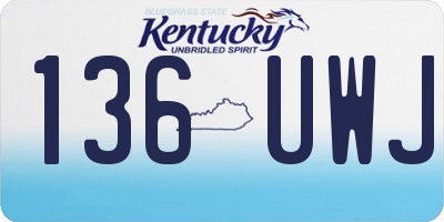 KY license plate 136UWJ