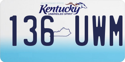KY license plate 136UWM