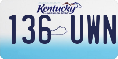 KY license plate 136UWN