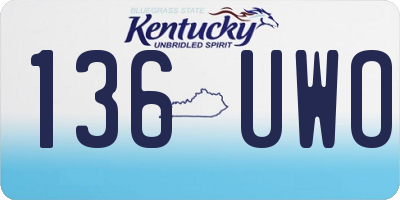 KY license plate 136UWO
