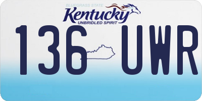 KY license plate 136UWR