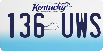 KY license plate 136UWS