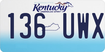 KY license plate 136UWX