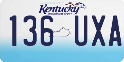KY license plate 136UXA