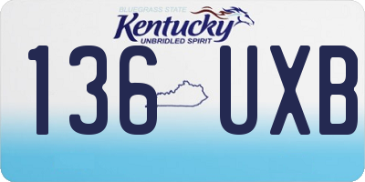 KY license plate 136UXB