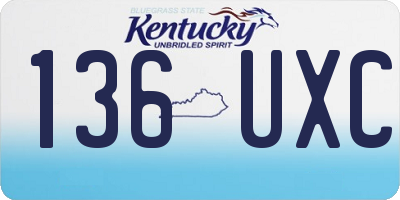 KY license plate 136UXC