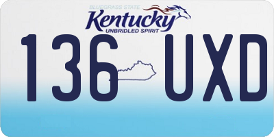 KY license plate 136UXD