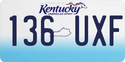 KY license plate 136UXF