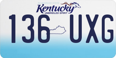 KY license plate 136UXG