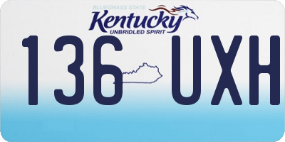 KY license plate 136UXH