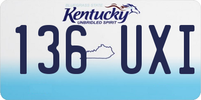 KY license plate 136UXI