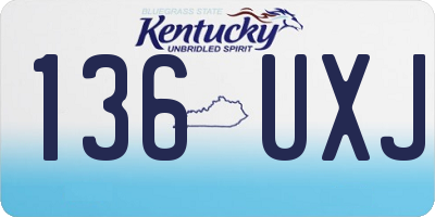 KY license plate 136UXJ