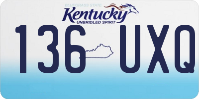 KY license plate 136UXQ