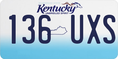 KY license plate 136UXS