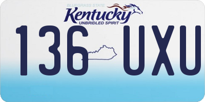 KY license plate 136UXU