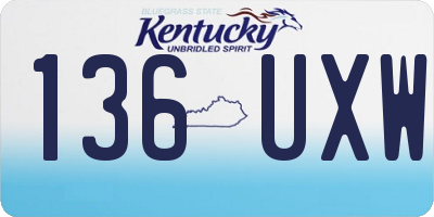 KY license plate 136UXW