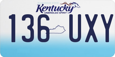 KY license plate 136UXY