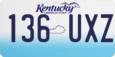 KY license plate 136UXZ
