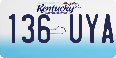 KY license plate 136UYA