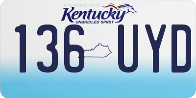 KY license plate 136UYD