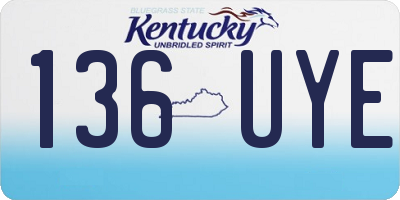 KY license plate 136UYE