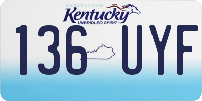 KY license plate 136UYF