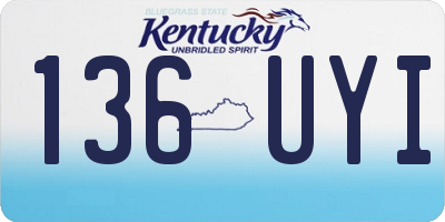 KY license plate 136UYI