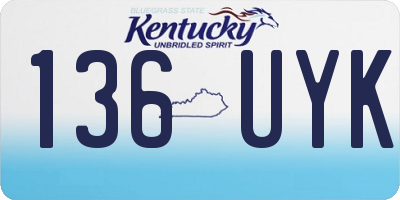 KY license plate 136UYK