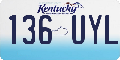KY license plate 136UYL