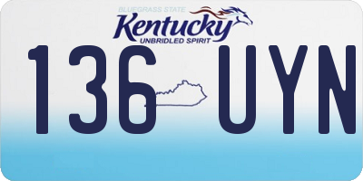 KY license plate 136UYN