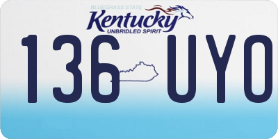 KY license plate 136UYO