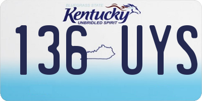 KY license plate 136UYS