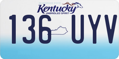 KY license plate 136UYV