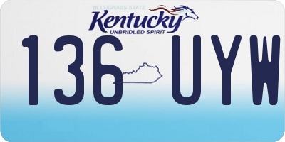 KY license plate 136UYW