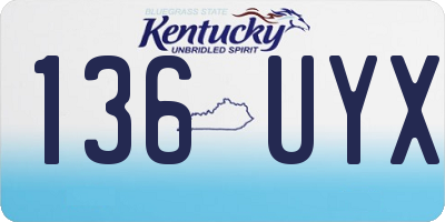 KY license plate 136UYX