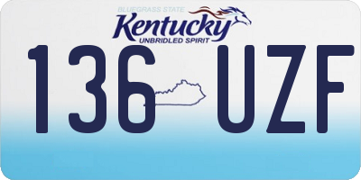 KY license plate 136UZF