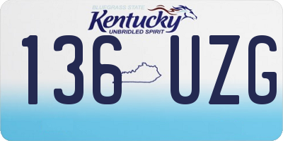 KY license plate 136UZG