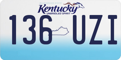 KY license plate 136UZI