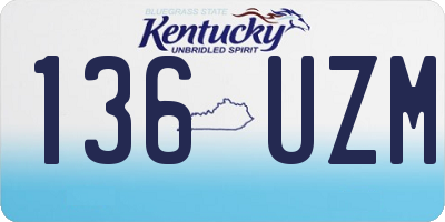 KY license plate 136UZM