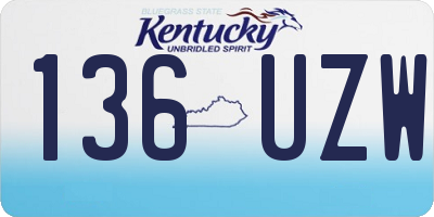 KY license plate 136UZW