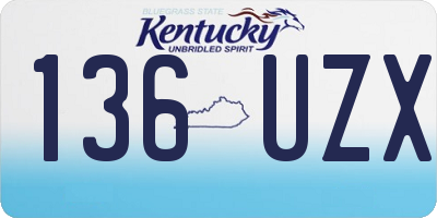 KY license plate 136UZX