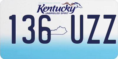 KY license plate 136UZZ