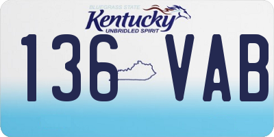KY license plate 136VAB