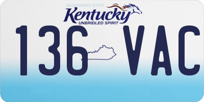 KY license plate 136VAC