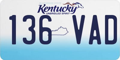 KY license plate 136VAD