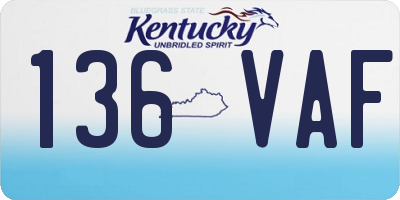KY license plate 136VAF
