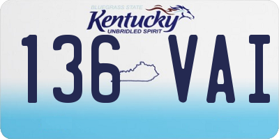 KY license plate 136VAI