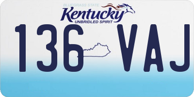 KY license plate 136VAJ